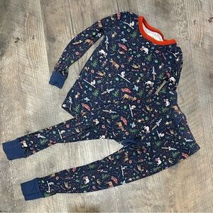 Crewcuts Blue Pajama Set with Festive Print